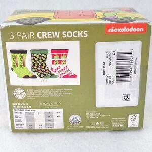 Nickelodeon Teenage Mutant Ninja Turtles Graphic Men Crew Socks 3 pack NEW Retro